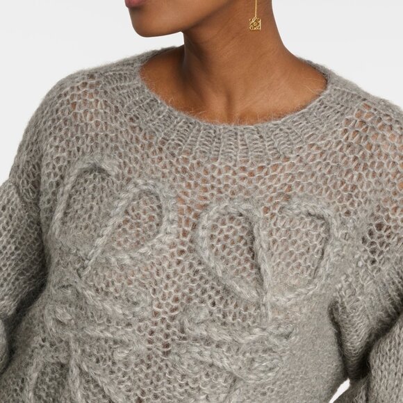 Loewe Anagram open-knit mohair-blend sweater - Picture 3 of 13